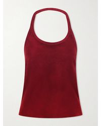 Stouls - Cherry Open-Back Suede Halterneck Tank - Lyst
