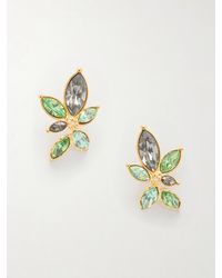 Oscar de la Renta - Navette Crystal-Embellished-Tone Clip Earrings - Lyst