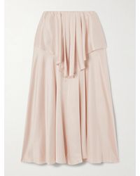 Chloé - Layered Silk-Satin Midi Skirt - Lyst