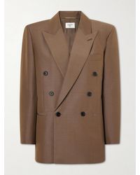 Saint Laurent - Double-Breasted Wool And Mohair-Blend Blazer - Lyst