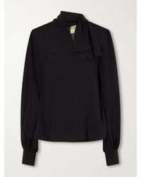 Valentino Garavani - Bow-Detailed Silk-Georgette Blouse - Lyst
