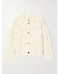 Bottega Veneta - Cropped Cable-Knit Wool Cardigan - Lyst