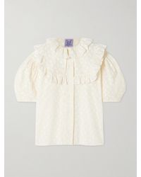 Thierry Colson - Vanina Ruffled Floral-Print Cotton-Voile Blouse - Lyst