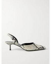STAUD - Sebastian Snake-Effect Leather Slingback Pumps - Lyst