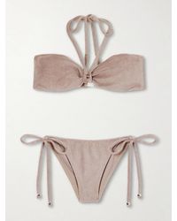 Lisa Marie Fernandez - Cotton-Blend Terry Bandeau Bikini - Lyst