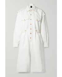 Goldsign - The Cullotte Cropped Denim Jumpsuit - Lyst