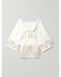 Johanna Ortiz - Net Sustain Shared Present Embroidered Linen And Cotton-Blend Mini Dress - Lyst
