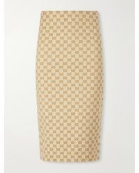 Gucci - Gg Supreme Canvas-Jacquard Midi Skirt - Lyst