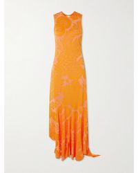 Etro - Asymmetric Open-Back Devoré-Jersey Maxi Dress - Lyst