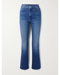 Mother - The Hustler Flood Fray High-Rise Bootcut Jeans - Lyst