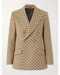 Gucci - Doppelreihiger Blazer Aus Canvas Aus Einer Baumwollmischung Mit Jacquard-Muster - Lyst
