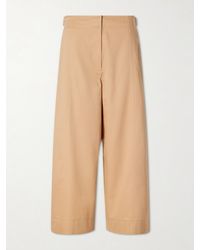 Ulla Johnson - Sascha Cotton-Twill Wide-Leg Cropped Pants - Lyst