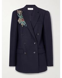 Dries Van Noten - Blazer Oversize À Double Boutonnage En Laine À Chevrons Et À Cristaux - Lyst