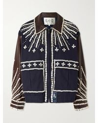 Sea - Georgie Button-Embellished Cotton-Canvas And Leather Jacket - Lyst