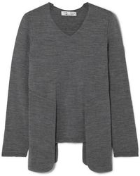 Comme des Garçons Layered Wool Sweater - Gray