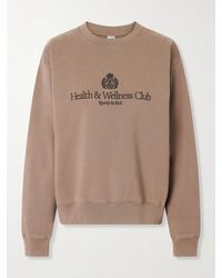 Sporty & Rich - Logo-Embroidered Cotton-Jersey Sweatshirt - Lyst