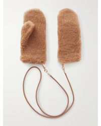 Max Mara - Ombrat2 Camel Wool And Silk-Blend Gloves - Lyst