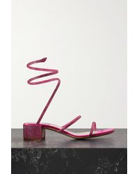 rene caovilla caterina embellished satin sandals
