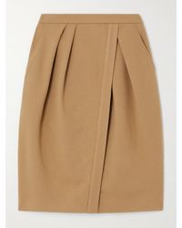Dries Van Noten - Wrap-Effect Pleated Wool-Blend Midi Skirt - Lyst