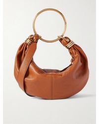 Chloé - Bracelet Embellished Glossed Textured-Leather Shoulder Bag - Lyst