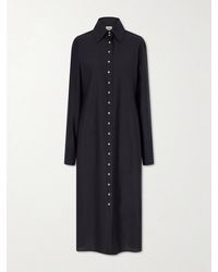 KHAITE - Ivanna Silk And Cotton-Blend Midi Dress - Lyst