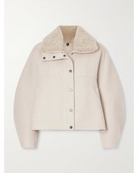 Brunello Cucinelli - Shearling-Trimmed Wool And Cashmere-Blend Jacket - Lyst