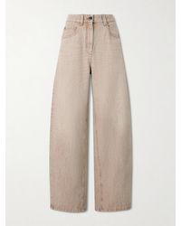 Brunello Cucinelli - Embellished High-Rise Wide-Leg Jeans - Lyst