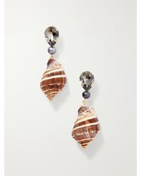 Jennifer Behr - Alon-Tone Crystal-Embellished Seashell Earrings - Lyst