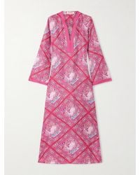 Emporio Sirenuse - Jenna Printed Silk Kaftan - Lyst