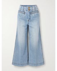 Zimmermann - Wanderlust Cropped Wide-Leg Jeans - Lyst