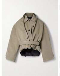 Balenciaga - Oversized Cropped Cotton-Gabardine Trench Coat - Lyst