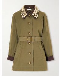 Veronica Beard - Langham Dickey Embellished Canvas-Trimmed Woven Coat - Lyst