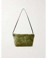Valesque - Corset Leather-Trimmed Crushed-Velvet Shoulder Bag - Lyst