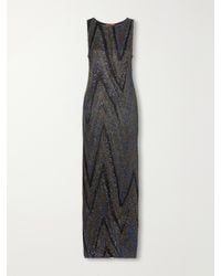 Missoni - Sequin-Embellished Striped Metallic Crochet-Knit Maxi Dress - Lyst
