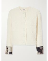 Erdem - Satin-Trimmed Wool And Alpaca-Blend Cardigan - Lyst