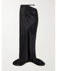 Tom Ford - Maxirock Aus Seidensatin Mit Raffungen Und Gürtel - Lyst