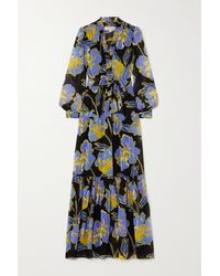 Diane von Furstenberg - Olenna Belted Ruffled Floral-print Crepe De Chine Maxi Dress - Lyst