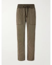 James Perse - Rib-Trimmed Cotton-Twill Tapered Pants - Lyst