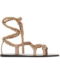 Jimmy Choo Aziza Sandalen Aus Kordel Und Glanzleder - Natur