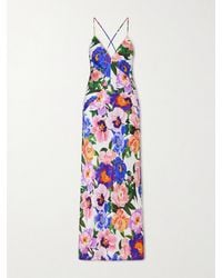Borgo De Nor - Floral-Print Satin-Crepe Maxi Dress - Lyst