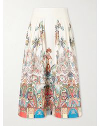 Etro - Paisley-Print Cotton-Poplin Midi Skirt - Lyst