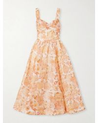 Zimmermann - Rebellion Floral-Print Linen And Silk-Blend Midi Dress - Lyst