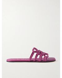Loewe - Paula's Ibiza Petal Anagram Pantoletten Aus Leder - Lyst