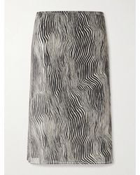 St. Agni - Savannah Zebra-Print Silk Midi Wrap Skirt - Lyst