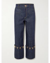 Zimmermann - Rebellion Embellished Cropped Mid-Rise Straight-Leg Jeans - Lyst