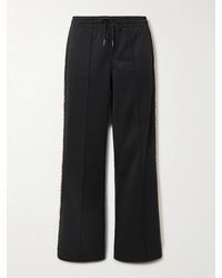 Burberry - Checked Piqué-Trimmed Jersey Flared Track Pants - Lyst
