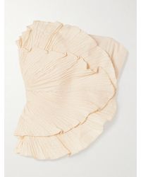 ANDRES OTALORA - Las Olas Trägerloses, Mehrlagiges Top Aus Leinen Mit Falten - Lyst