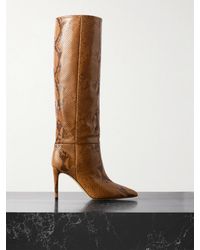 Paris Texas - Stiletto Snake-Effect Leather Knee Boots - Lyst