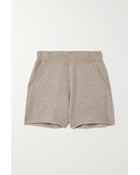 Le Kasha Morzine Pointelle-knit Organic Cashmere Shorts - Brown