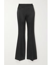 Femme Vêtements Pantalons décontractés Pantalon Évasé En Crêpe Satiné Givenchy en coloris Noir élégants et chinos Pantalons évasés et à pattes d’éléphant 